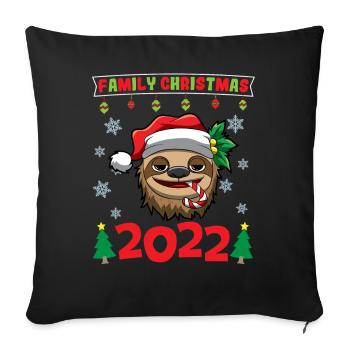 Noël en famille 2022 Drôle d’amoureux de Noël assorti - Housse de coussin décorative 45 x 45 cm - noir - Devant