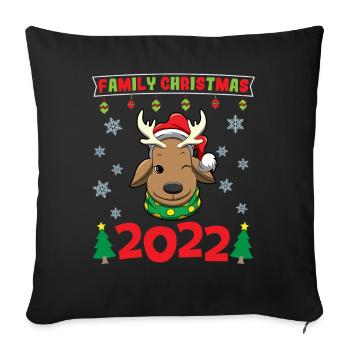 Family Christmas 2022 Funny Matching Xmas Lover - Sofa pillowcase 17,3'' x 17,3'' (45 x 45 cm) - black - Front