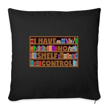 Bücherregal Wortwitz Bücher Spruch - Sofakissenbezug 45 x 45 cm - Schwarz - Vorne