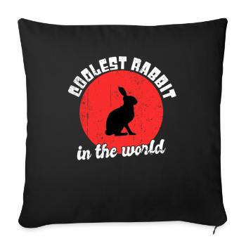 Cool rabbit saying - Sofa pillowcase 17,3'' x 17,3'' (45 x 45 cm) - black - Front