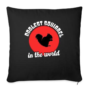 Cool squirrel saying - Sofa pillowcase 17,3'' x 17,3'' (45 x 45 cm) - black - Front