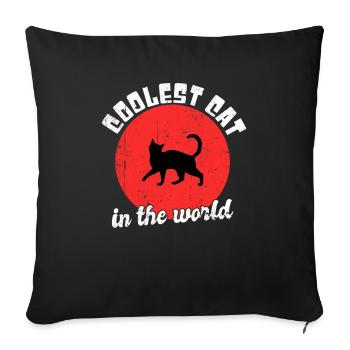 Coole Katze Spruch - Sofakissenbezug 45 x 45 cm - Schwarz - Vorne