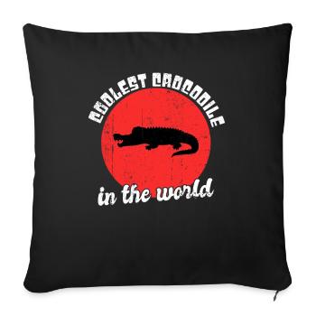 Dicton de crocodile cool - Housse de coussin décorative 45 x 45 cm - noir - Devant