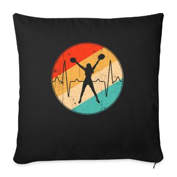 Cheerleading Retro Heartbeat - Housse de coussin décorative 45 x 45 cm - noir - Devant