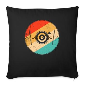 Dart Retro Heartbeat - Sofa pillowcase 17,3'' x 17,3'' (45 x 45 cm) - black - Front