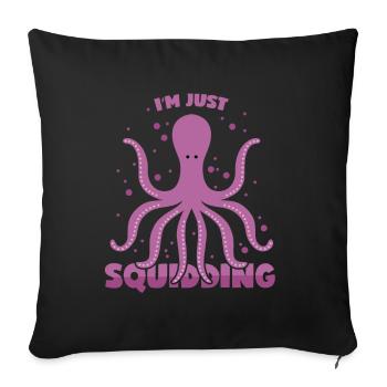 Octopus pun Kalmar spell Kraken pun - Sofa pillowcase 17,3'' x 17,3'' (45 x 45 cm) - black - Front