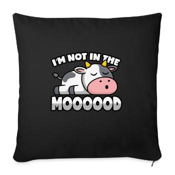 Cow is tired and not in the mood - Sofa pillowcase 17,3'' x 17,3'' (45 x 45 cm) - black - Front