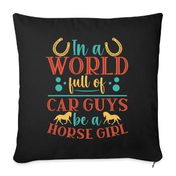 Horse Rider Horse lover Horse Girl - Sofa pillowcase 17,3'' x 17,3'' (45 x 45 cm) - black - Front