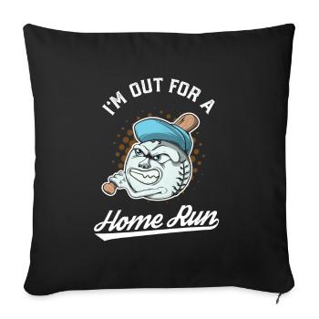 Baseball Mascot Home Run - Sofa pillowcase 17,3'' x 17,3'' (45 x 45 cm) - black - Front