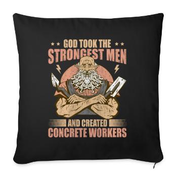 God took Stongest Created Concrete Workers US Flag - Sofakissenbezug 45 x 45 cm - Schwarz - Vorne