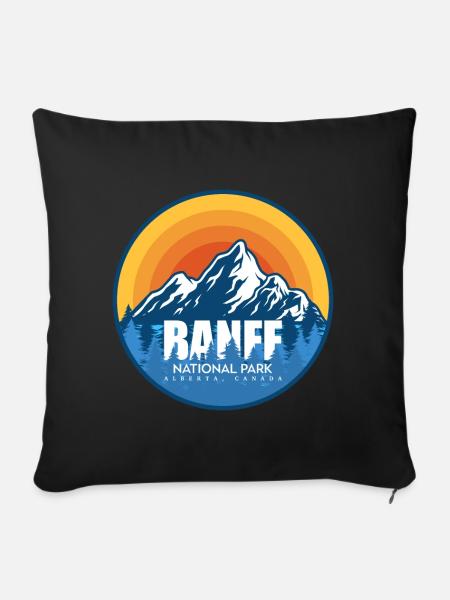 Banff National Park Alberta Canada Souvenir - Sofa pillowcase 17,3'' x 17,3'' (45 x 45 cm) - black