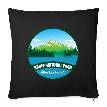 Alberta National Park Banff Canada Souvenir Hiking - Sofa pillowcase 17,3'' x 17,3'' (45 x 45 cm) - black - Front