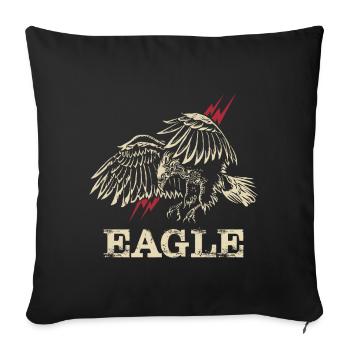Eagle Love Birds Fauconnerie Oiseaux de proie Faucon Faucon Faucon - Housse de coussin décorative 45 x 45 cm - noir - Devant