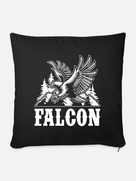 Falconry Hawks Hawks Birds of Prey - Sofa pillowcase 17,3'' x 17,3'' (45 x 45 cm) - black