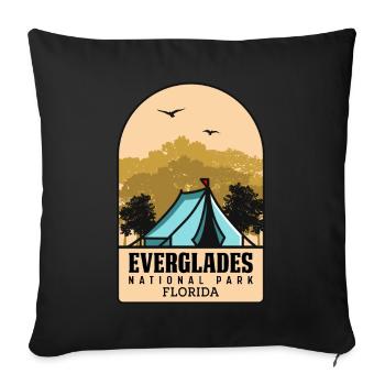 Randonnée dans les Everglades Parc national tropical de Floride - Housse de coussin décorative 45 x 45 cm - noir - Devant
