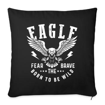 Autour des palombes Ornithologue Fauconnerie Aigle Faucon Faucon - Housse de coussin décorative 45 x 45 cm - noir - Devant