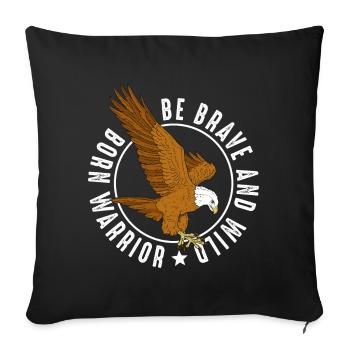Adler Falknerei Falke Habicht Vogelfreund - Sofakissenbezug 45 x 45 cm - Schwarz - Vorne