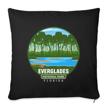 Parc national des Everglades Floride Randonnée Crocodile - Housse de coussin décorative 45 x 45 cm - noir - Devant