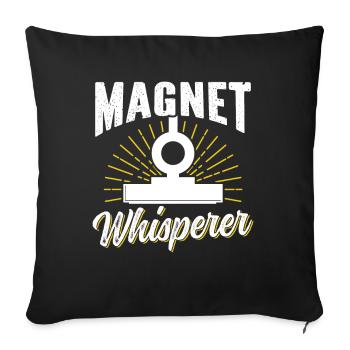 Magnet Whisperer Magnet Fisherman Magnet Fishing - Sofa pillowcase 17,3'' x 17,3'' (45 x 45 cm) - black - Front