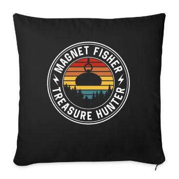 Magnet Fisherman Treasure Hunters Magnet Magnetic Fishing - Sofa pillowcase 17,3'' x 17,3'' (45 x 45 cm) - black - Front