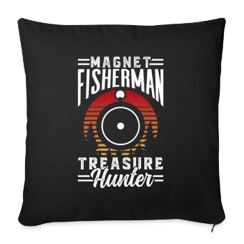 Magnet Fisherman Treasure Hunters Magnet Magnetic Fishing - Sofa pillowcase 17,3'' x 17,3'' (45 x 45 cm) - black - Front