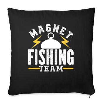 Magnet Fishing Team Magnet Fishing Magnet Fishermen - Sofa pillowcase 17,3'' x 17,3'' (45 x 45 cm) - black - Front