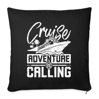 L’aventure de croisière vous appelle - Housse de coussin décorative 45 x 45 cm - noir - Devant