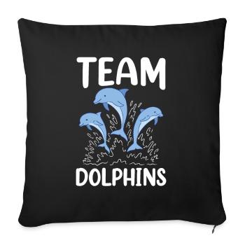Team Dolphins Lovers Dolphins Dolphins Dolphins - Housse de coussin décorative 45 x 45 cm - noir - Devant