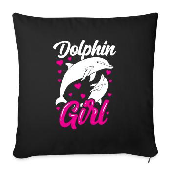 Dolphin Girl Lover Dolphins Dolphins Dolphin - Sofa pillowcase 17,3'' x 17,3'' (45 x 45 cm) - black - Front