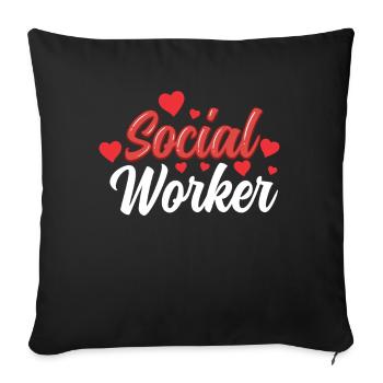 Profession de travailleur social Travail social Travailleur social - Housse de coussin décorative 45 x 45 cm - noir - Devant