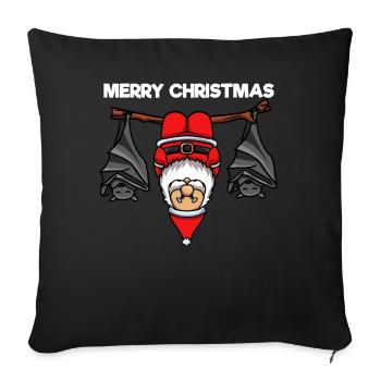Joyeux Noël Noël avec des chauves-souris - Housse de coussin décorative 45 x 45 cm - noir - Devant