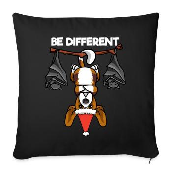 Be Different Dog Beagle Bat Santa Claus - Sofa pillowcase 17,3'' x 17,3'' (45 x 45 cm) - black - Front