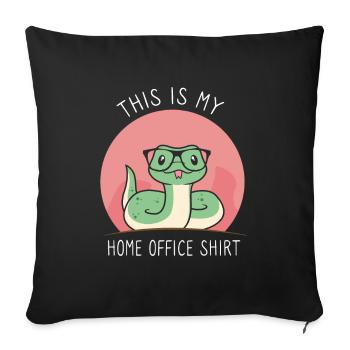 Ceci est ma chemise de bureau à domicile Snake bureau à domicile - Housse de coussin décorative 45 x 45 cm - noir - Devant