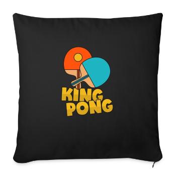 König des Ping Pong für Tischtennis-Spieler - Sofakissenbezug 45 x 45 cm - Schwarz - Vorne
