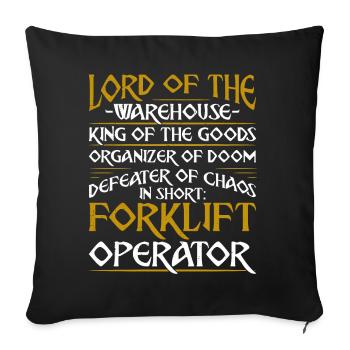 Certified Forklift Truck Operator - Sofakissenbezug 45 x 45 cm - Schwarz - Vorne