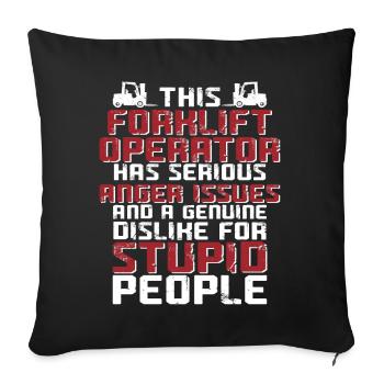 Certified Forklift Truck Operator - Sofakissenbezug 45 x 45 cm - Schwarz - Vorne