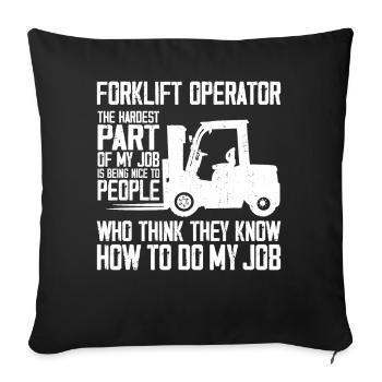Certified Forklift Truck Operator - Sofakissenbezug 45 x 45 cm - Schwarz - Vorne