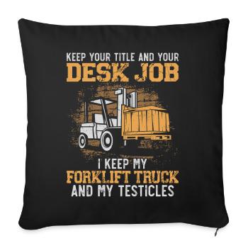 Certified Forklift Truck Operator - Sofa pillowcase 17,3'' x 17,3'' (45 x 45 cm) - black - Front