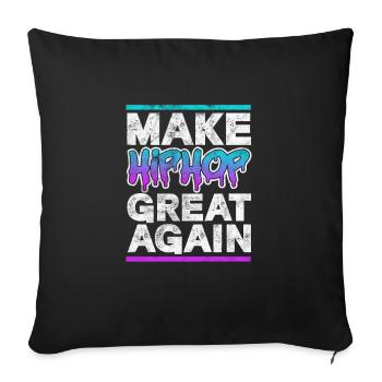 Hip-hop - Housse de coussin décorative 45 x 45 cm - noir - Devant