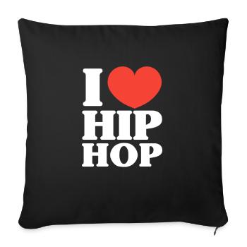 Hip Hop Rap Music Rapper Hiphop Gift - Housse de coussin décorative 45 x 45 cm - noir - Devant