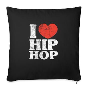 Hip Hop - Sofa pillowcase 17,3'' x 17,3'' (45 x 45 cm) - black - Front