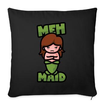Meh! Mermaid, mermaid, mermaid, siren - Sofa pillowcase 17,3'' x 17,3'' (45 x 45 cm) - black - Front