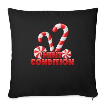 Cannes de bonbon: Mint état, bon état - Housse de coussin décorative 45 x 45 cm - noir - Devant