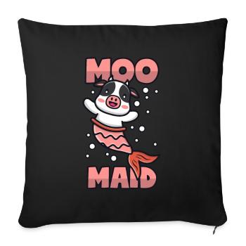 Vache + Sirène = Moomaid - Housse de coussin décorative 45 x 45 cm - noir - Devant