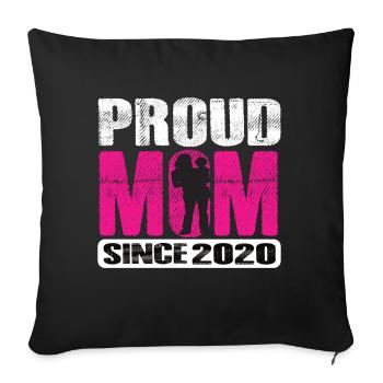 Maman fière depuis 2020 - Housse de coussin décorative 45 x 45 cm - noir - Devant