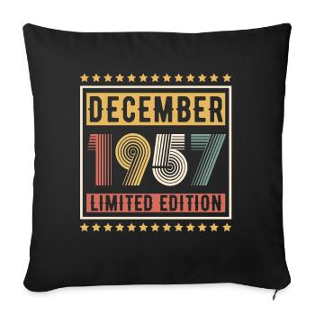 Millésime Décembre 1957 Edition Limitée Anniversaire - Housse de coussin décorative 45 x 45 cm - noir - Devant