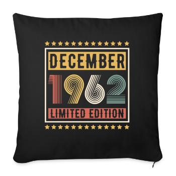 Millésime Décembre 1962 Edition Limitée Anniversaire - Housse de coussin décorative 45 x 45 cm - noir - Devant