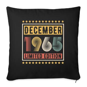 Millésime Décembre 1965 Edition Limitée Anniversaire - Housse de coussin décorative 45 x 45 cm - noir - Devant