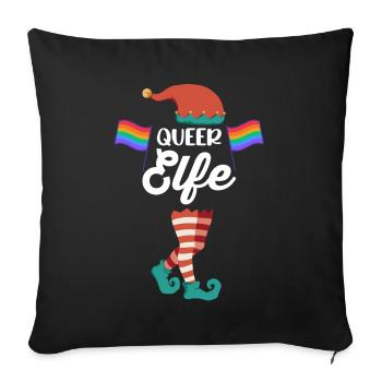 Weinachten Weihnachtself LGBTQ Queer Elfe Elfen - Sofakissenbezug 45 x 45 cm - Schwarz - Vorne