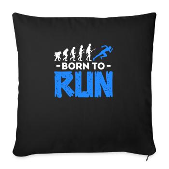 Run - Sofa pillowcase 17,3'' x 17,3'' (45 x 45 cm) - black - Front
